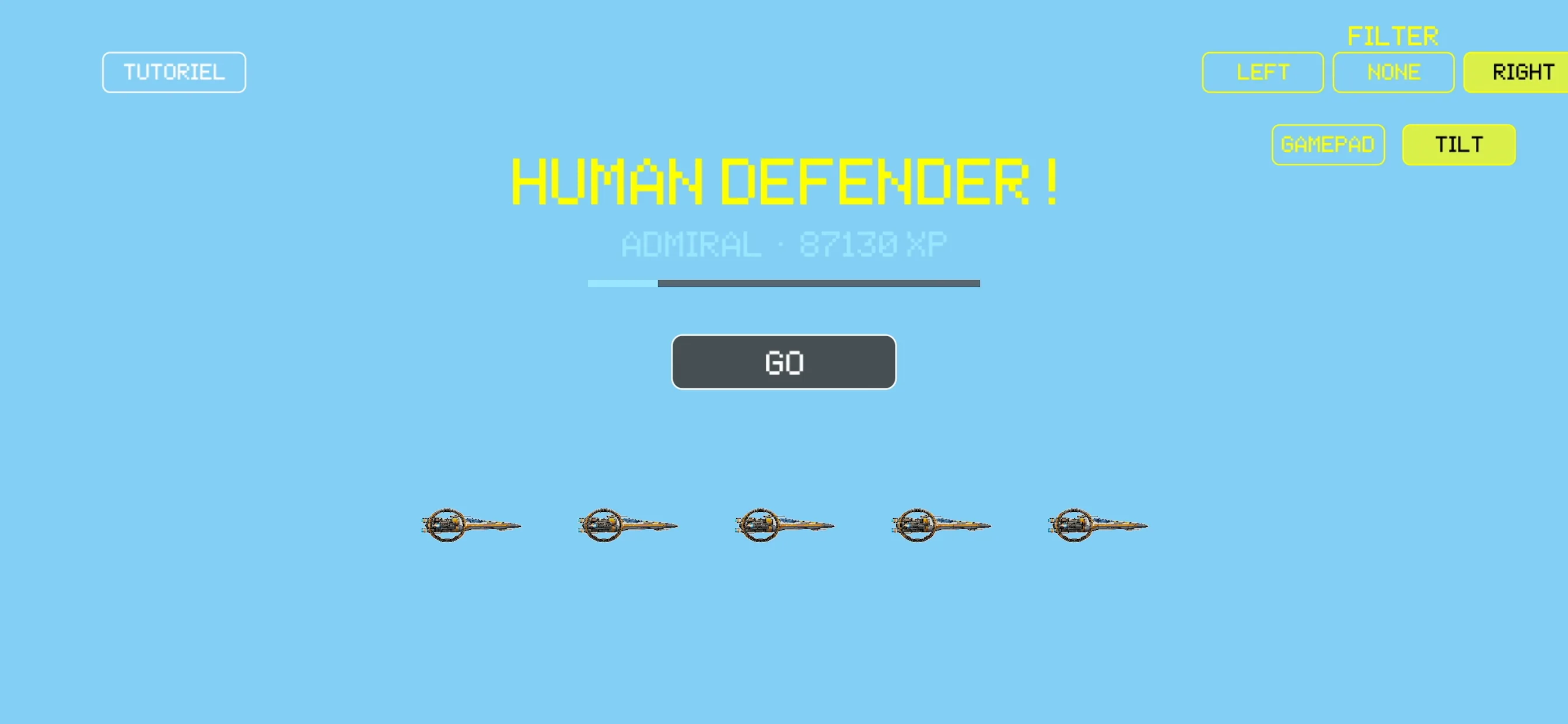Human Defender, scène de combat spatial avec base à défendre