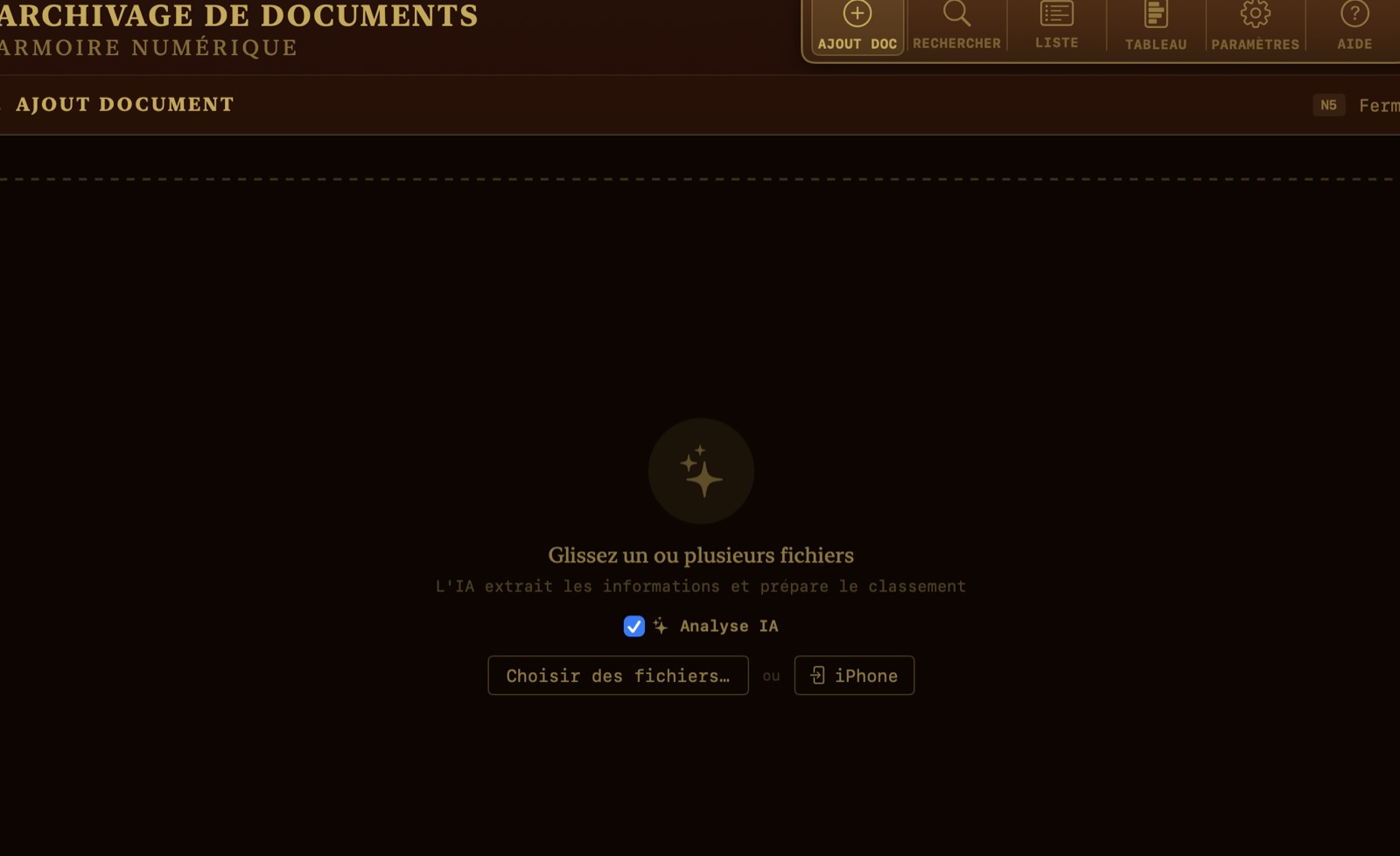 Aperçu de l'import documentaire SmartFiler